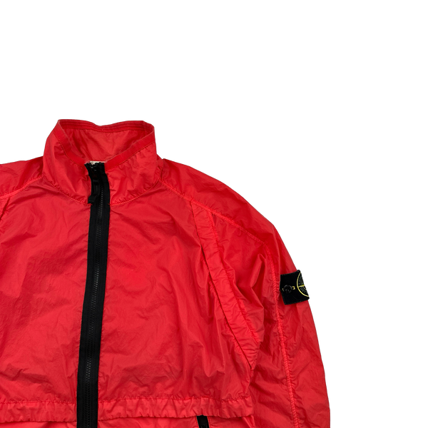 Stone Island 2019 Red Lamy Velour Jacket - Small