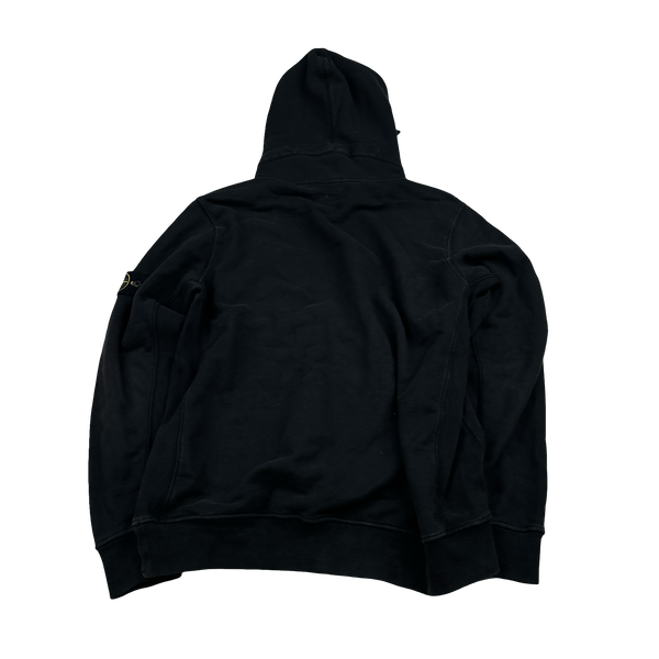 Stone Island 2016 Black Cotton Pullover Hoodie - XXL