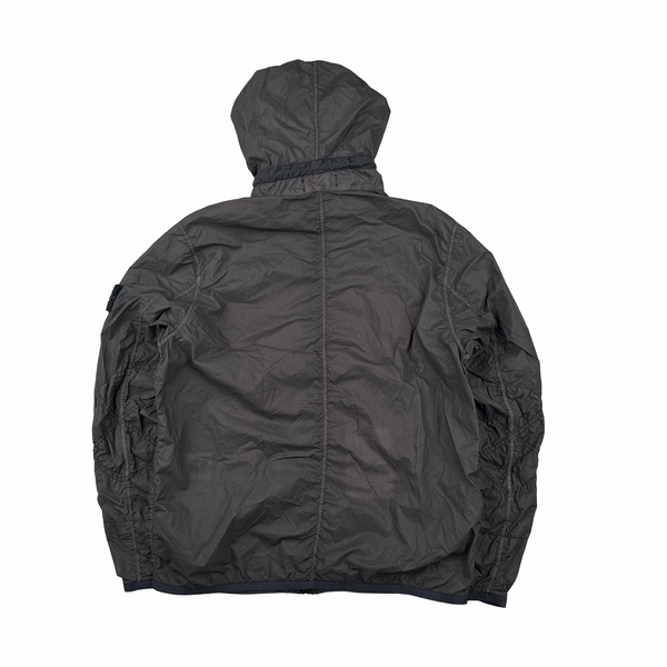 Stone Island Grey Lamy Velour Hooded Jacket - Large