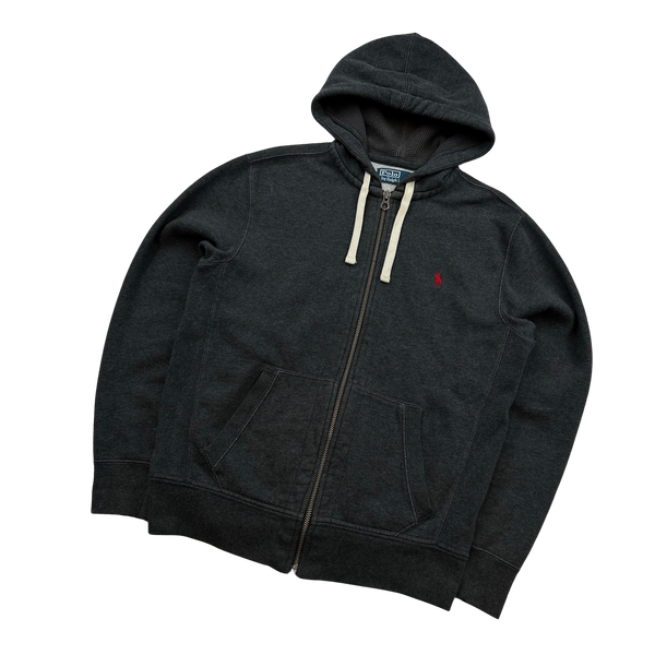 Ralph Lauren Charcoal Grey Zipped Hoodie - Medium