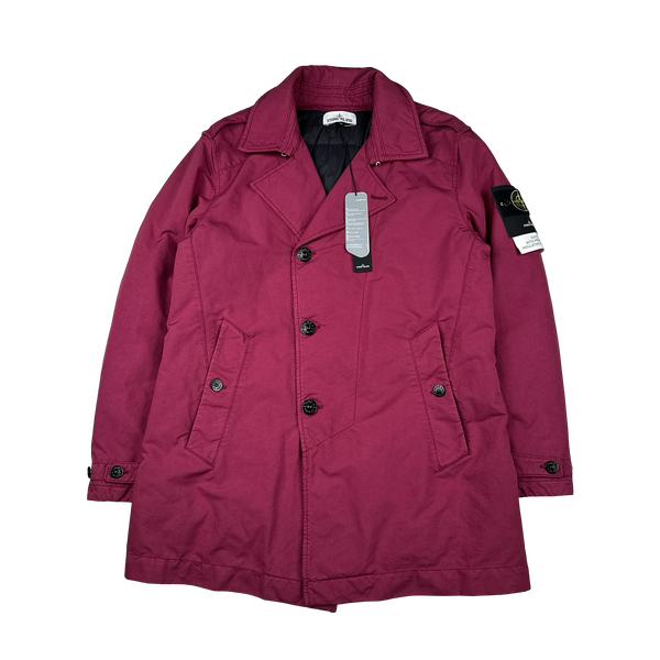 Stone Island 2018 Maroon Primaloft Lined David TC Trench Coat - XL