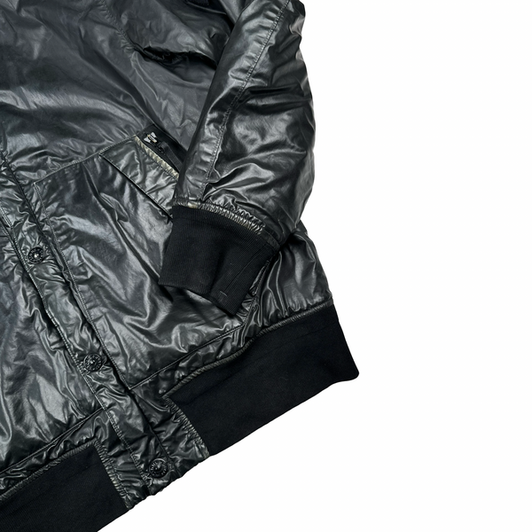 Stone Island 2011 Black Mussola Gommata Hooded Jacket - XL