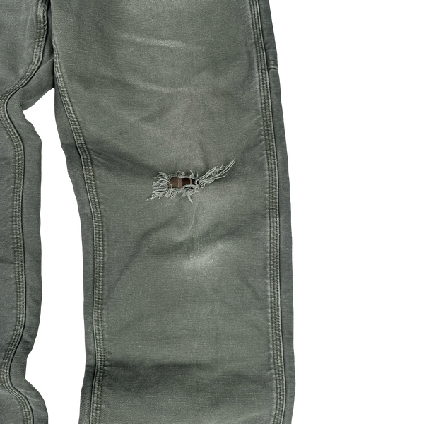 Carhartt Sage Green Distressed Carpenter Cargo Trousers - 30"