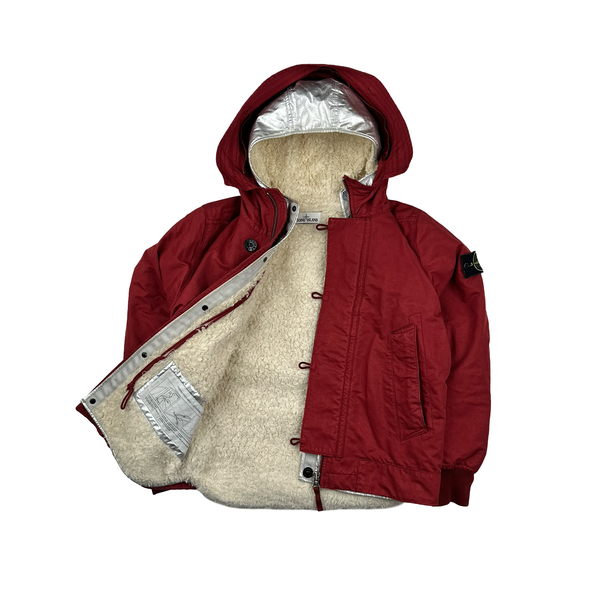 Stone Island 2015 Silver Sherling Liner Fur Hood David TC Jacket - Small