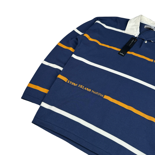 Stone Island Marina 2025 New Season Stripped Cotton Polo - Large