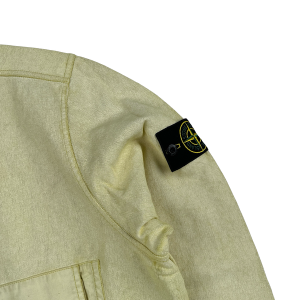 Stone Island 2020 Yellow Tela Placcata Crewneck Sweatshirt - Large