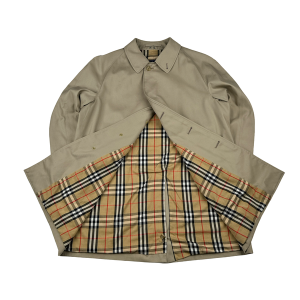 Burberry Nova Check Lined Tan Trench Coat - XXL