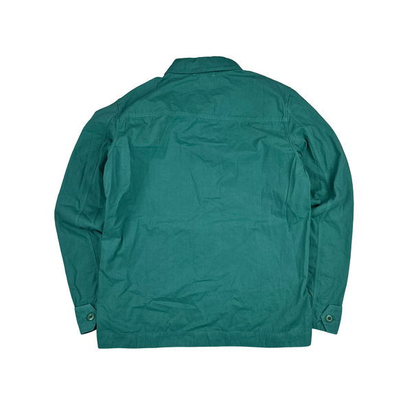 CP Company Heavy Popeline Turquoise Zipped Overshirt - Medium