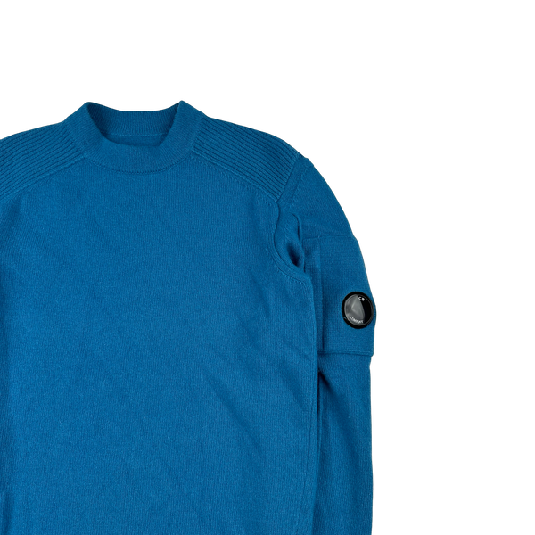 CP Company Blue Wool Knit Jumper - Small
