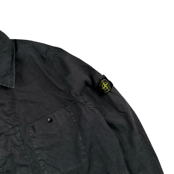 Stone Island 2005 Vintage Grey Lino Flax Overshirt Jacket - XXL