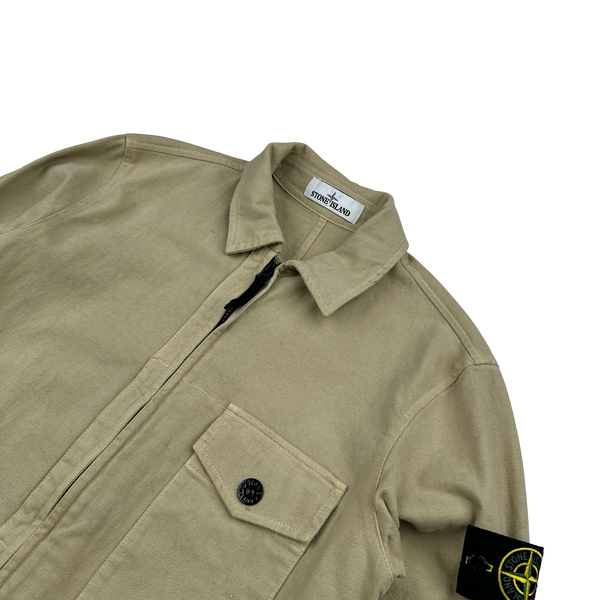 Stone Island 2021 Tan Thick Cotton Overshirt Jacket - Small