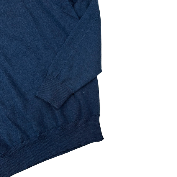 Stone Island 2016 Blue Wool Blend V Neck Jumper - XXL