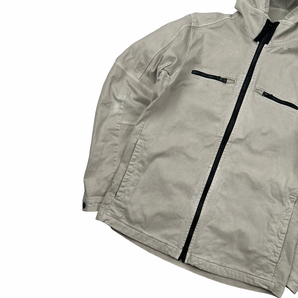 Stone Island 2016 Cream Thick Cotton Hooded Overshirt - Medium