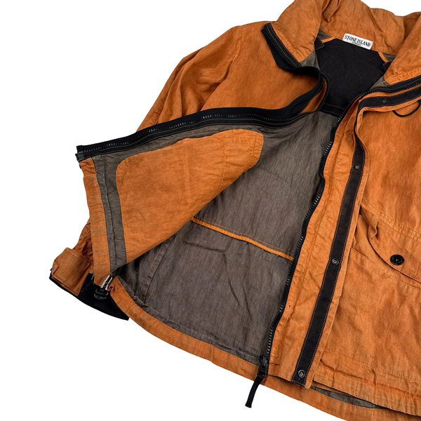 Stone Island 2011 Orange Lino Zipped Jacket - Large