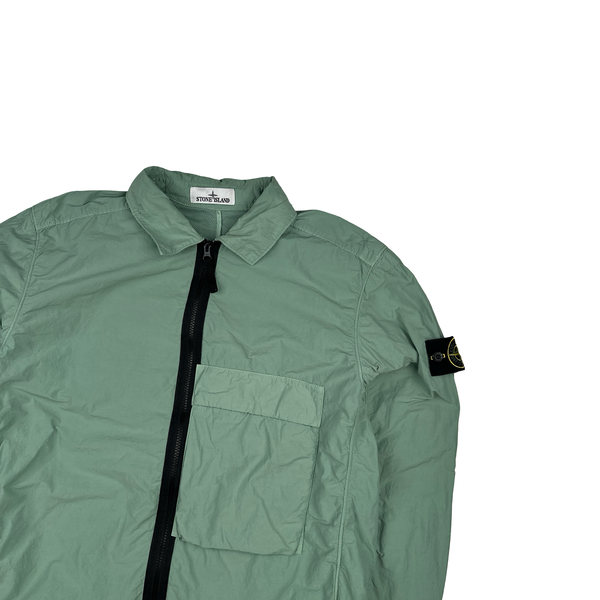Stone Island 2022 Green Naslan Light Zipped Overshirt - Large