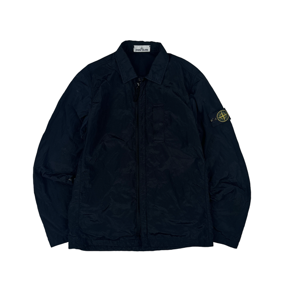 Stone Island 2017 Navy Nylon Metal Shimmer Overshirt - Medium
