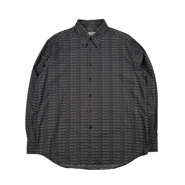 Moschino Grey Monogram Buttoned Shirt - Large