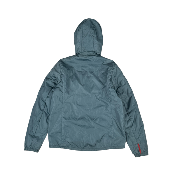 Prada Blue Red Tab Reversible Nylon Windbreaker Jacket - XL