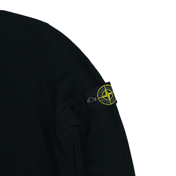 Stone Island 2020 Black Merino Wool Buttoned Shirt Jumper - Large