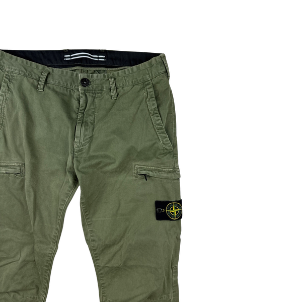 Stone Island 2020 Olive Green Skinny Fit Cargo Trousers - 30"