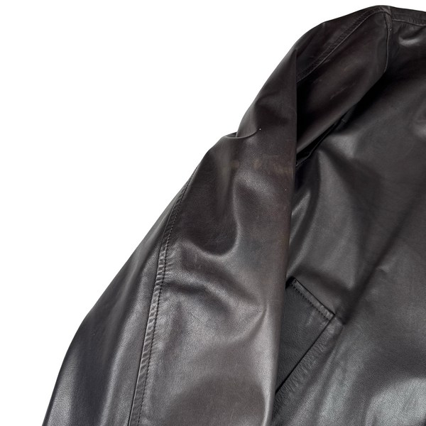Louis Vuitton Vintage Leather Cashmere Liner Coat - Small