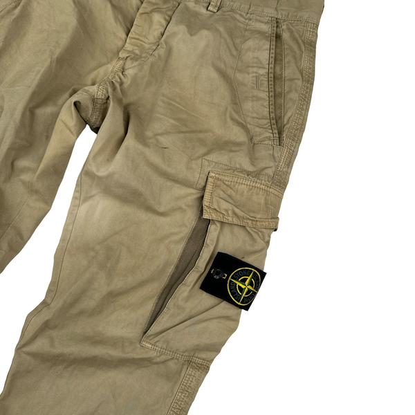 Stone Island Garment Dyed Beige Cargo Combat Trousers - Small