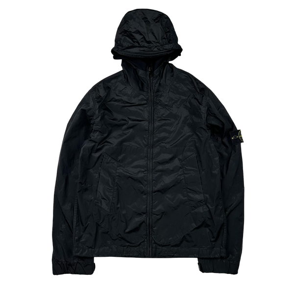 Stone Island 2005 Black Velvet Lined Shimmer Jacket - Medium
