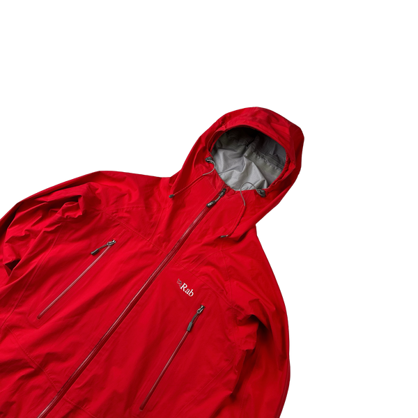RAB Red Waterproof Zipped Windbreaker Waterproof Jacket - Medium