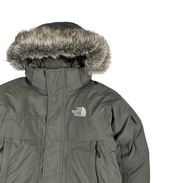 North Face Khaki Hyvent Fur Hood Down Filled Parka Jacket - XS