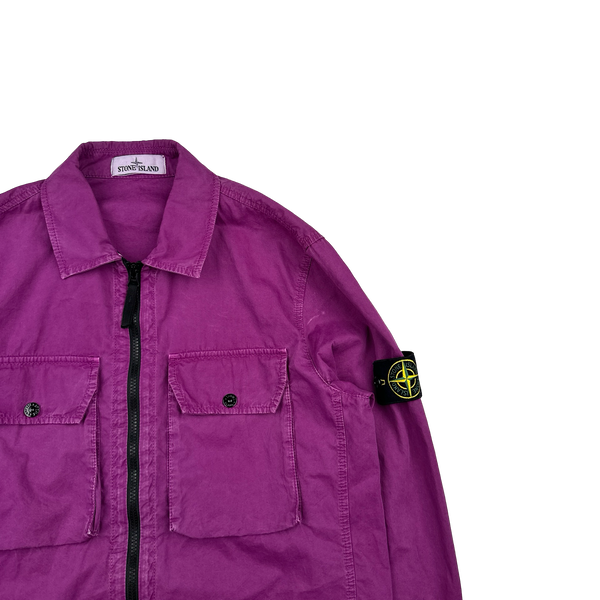 Stone Island 2021 Purple Cotton Overshirt - Medium