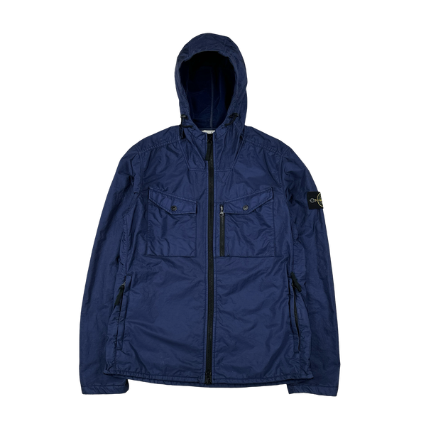 Stone Island 2015 Blue Lamy Flock Velvet Lined Jacket - Medium
