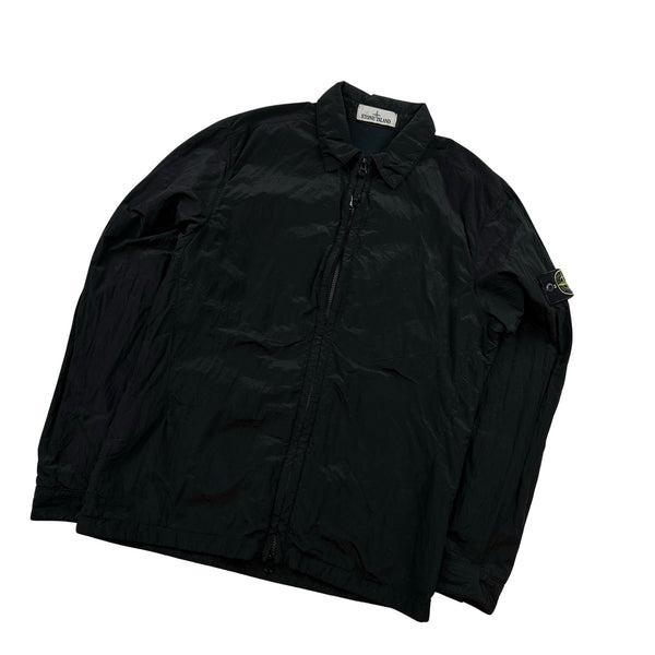 Stone island nylon best sale metal overshirt black