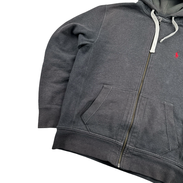 Ralph Lauren Dark Grey Zipped Hoodie Tracksuit Set - Medium