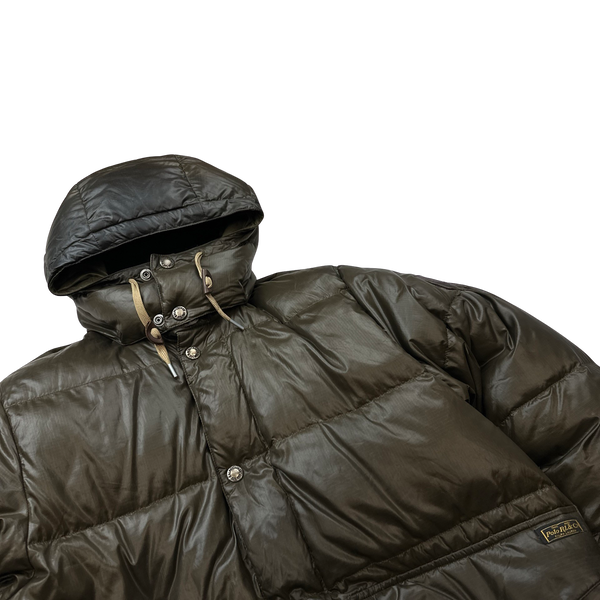 Ralph Lauren Brown Down Filled Hooded Puffer Jacket - Small