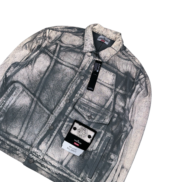 ジャケット・アウター Supreme x Stone  Jacket Reflective Supreme Stone Island Denim Trucker Jacket Reflective (FW23