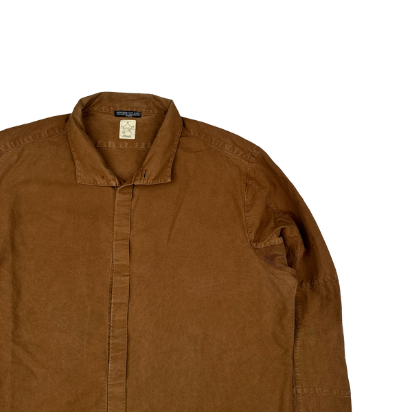 Stone Island 2012 Shadow Project Brown Cotton Buttoned Shirt - XL