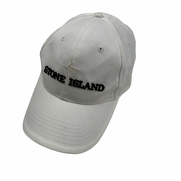 Stone Island 2008 Centre Spellout White Cap - Large
