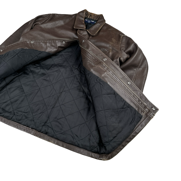 Ralph Lauren Brown Heavyweight Leather Jacket - Medium