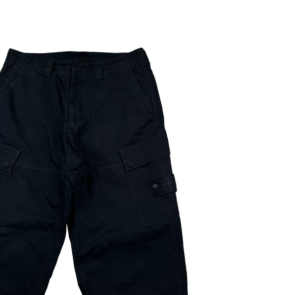 Stone Island 2023 Navy Ghost Piece O Ventile Cotton Cargo Trousers - 34"