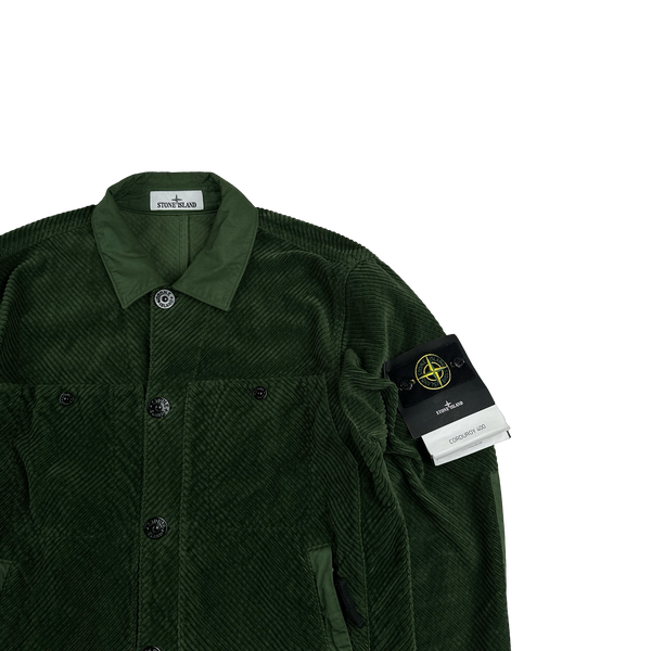 Stone Island 2023 Emerald Green Corduroy 400 Cotton Lined Jacket - Medium