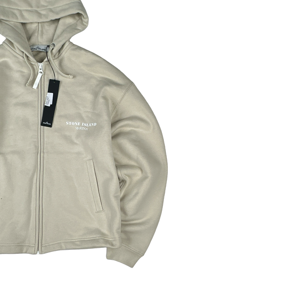 Stone Island 2023 Beige Cotton Heavyweight Marina Hoodie - Small