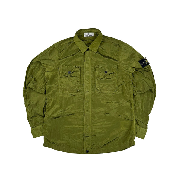 Stone island green nylon metal overshirt jacket deals