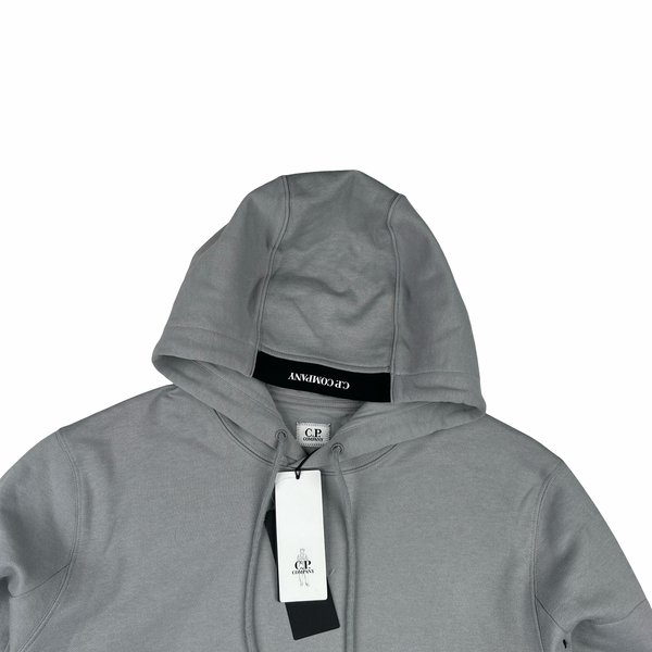 CP Company Grey Cotton Lens Viewer Pullover Hoodie - Large