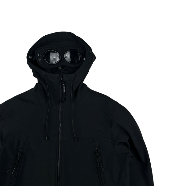 CP Company Black Fleece Lined Soft Shell Goggle Jacket - XL