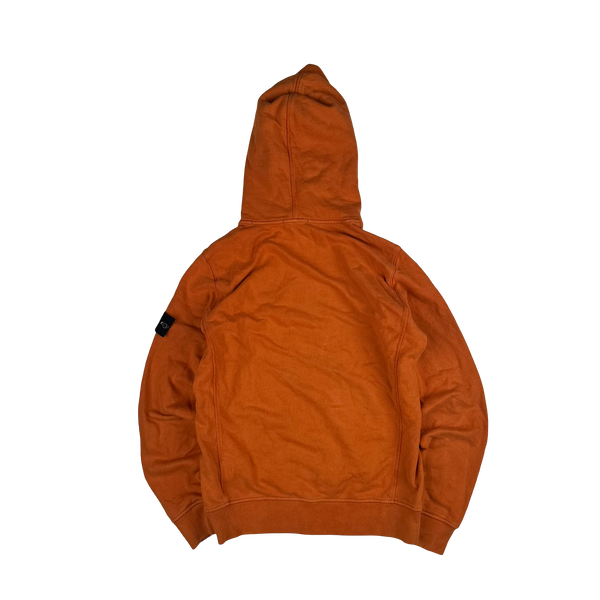 Stone Island 2019 Oange Cotton Pullover Hoodie - Large