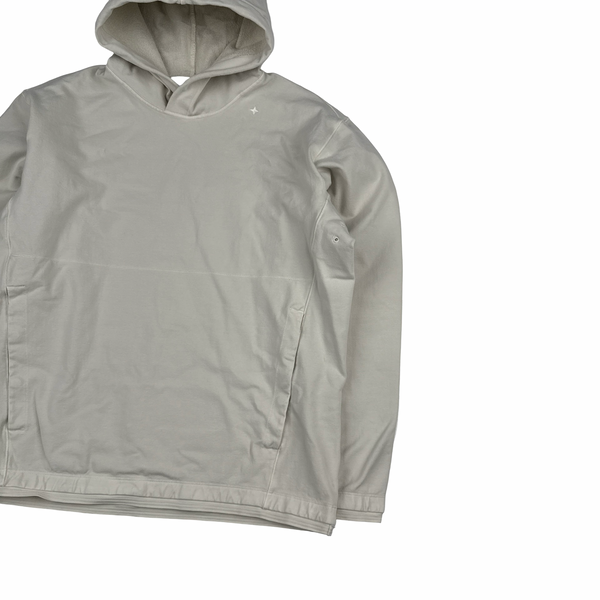 Stone Island 2023 Cream Stellina Compass Thick Hooded Jumper - Large