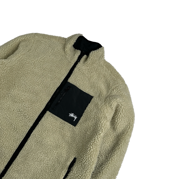 Stussy 8-Ball Reversible Teddy Fleece Zipped Jumper - XXL