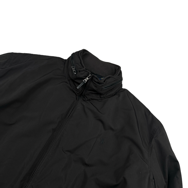 Ralph Lauren Black Cotton Lined Padded High Neck Jacket - XL