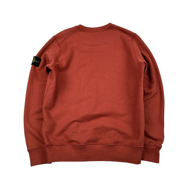 Stone Island 2021 Brick Red Crewneck Sweatshirt - Small