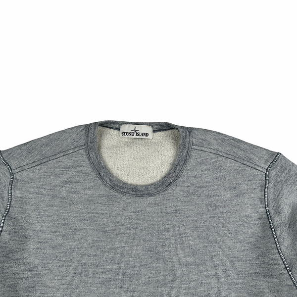Stone Island Grey Cotton Crewneck Jumper - Medium